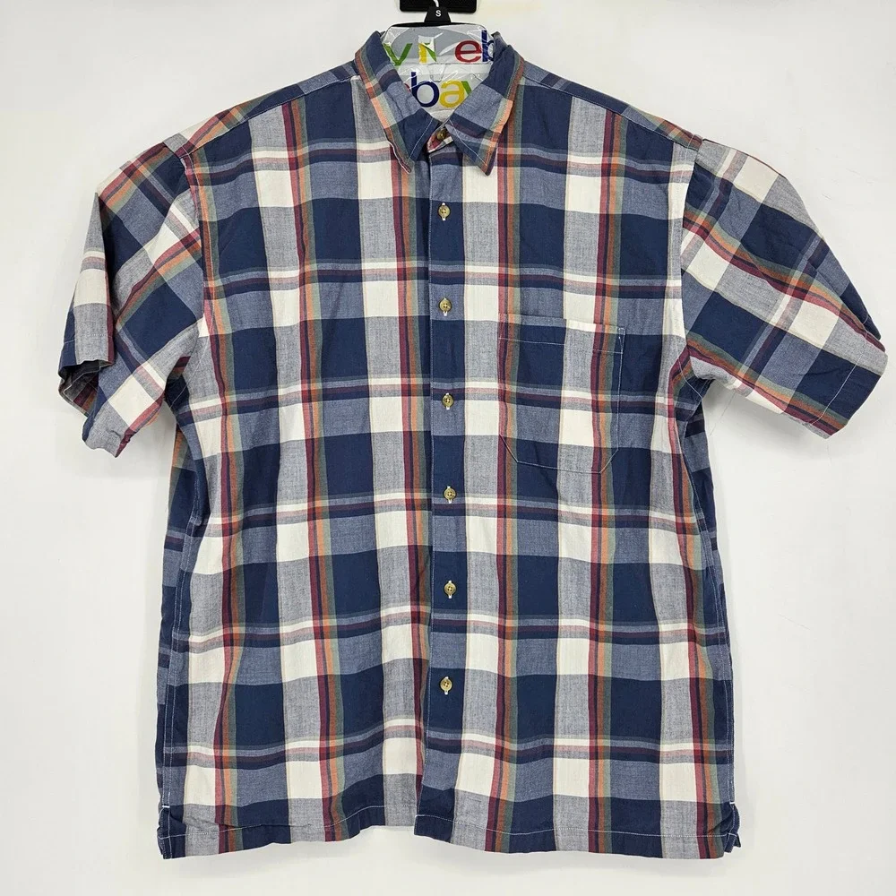 Pendleton Shirt‎ Mens Large Plaid Button Down Short Sleeve Casual FLAWS